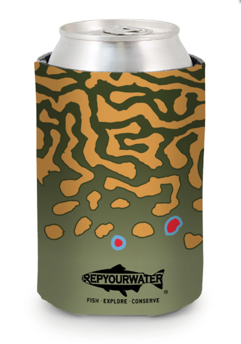 RYW can cooler - Brookie - Keep your beverages ice-cold while you fish with this stylish can cooler inspired by the brook trout. Crafted with high-quality materials for durability in tough fishing conditions. Enhance your fishing experience with the RYW can cooler - Brookie.