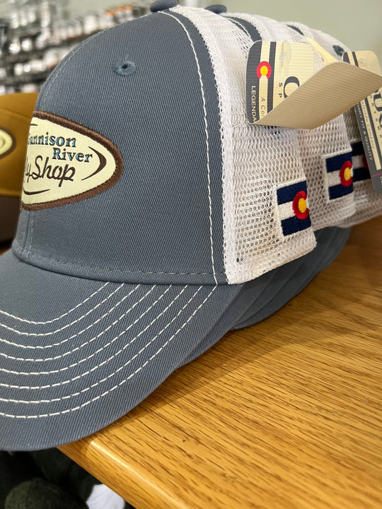 GRFS Logo hats - LIGHT BLUE/WHITE MESH