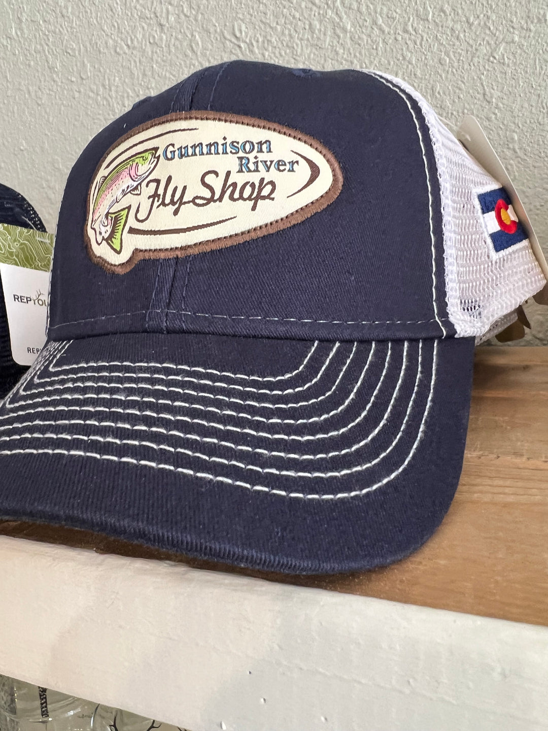 GRFS Logo hats - NAVY/WHT MESH