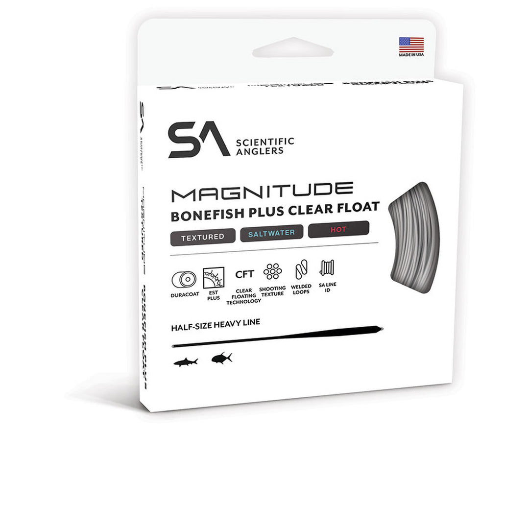 SA MAGNITUDE TEXTURED BONEFISH PLUS FULL CLEAR FLOAT AND CLEAR TIP