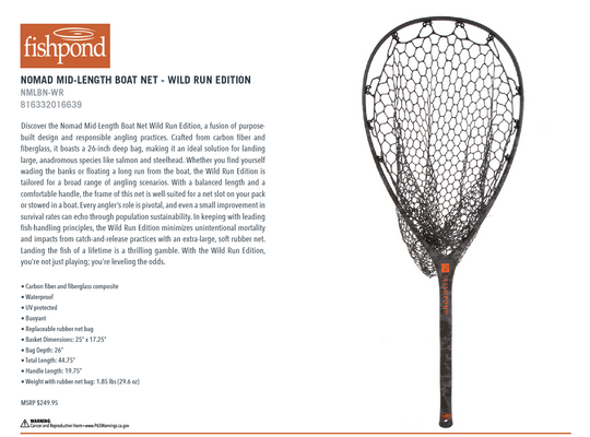 Fishpond Nomad Mid-Length Boat Net Wild Run edition