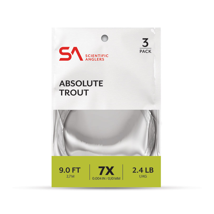 SA Absolute trout leader 7.5' or 9' 1 and 3 packs