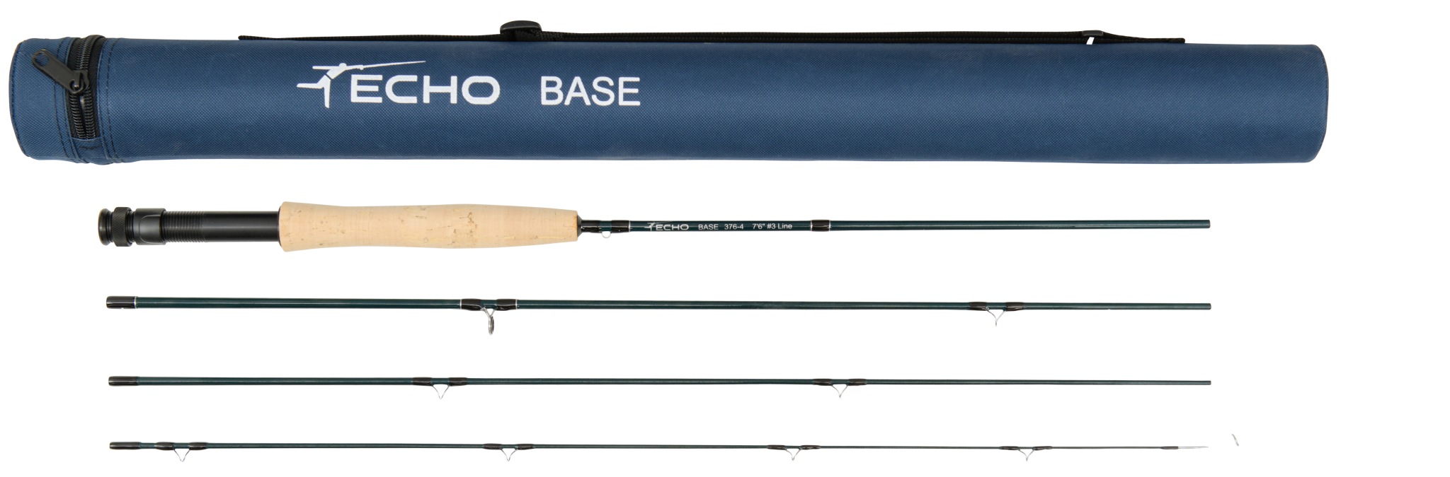 ECHO BASE 9'0" #6- 4 Piece Fly Rod - Medium fast action, four-piece travel design, chrome guides, black anodized reel seat