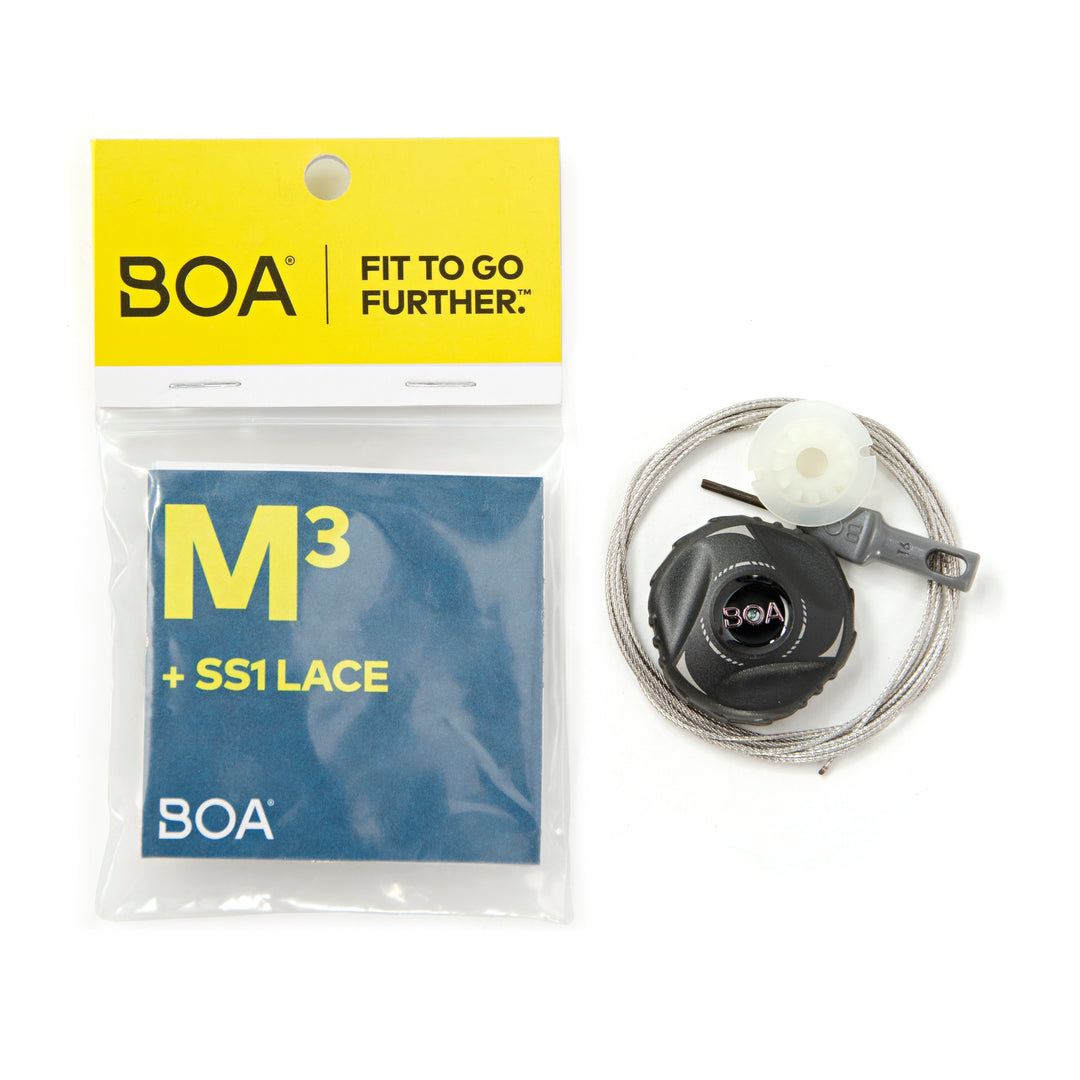 BOA M3 Replacement Kit (120 cm - sizes 12-15) Silver