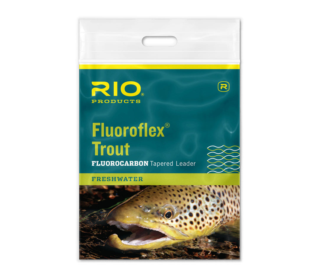 RIO Fluoroflex Trout 9' (0x-7x) - 100% Fluorocarbon Trout Leaders for Clear Water and Spooky Fish