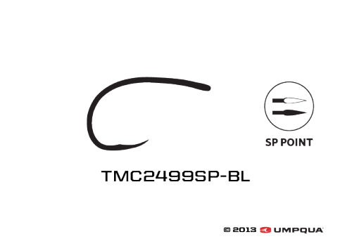 Umpqua TMC 2499SP-BL -25 Pack Tying Hooks - Nymphs