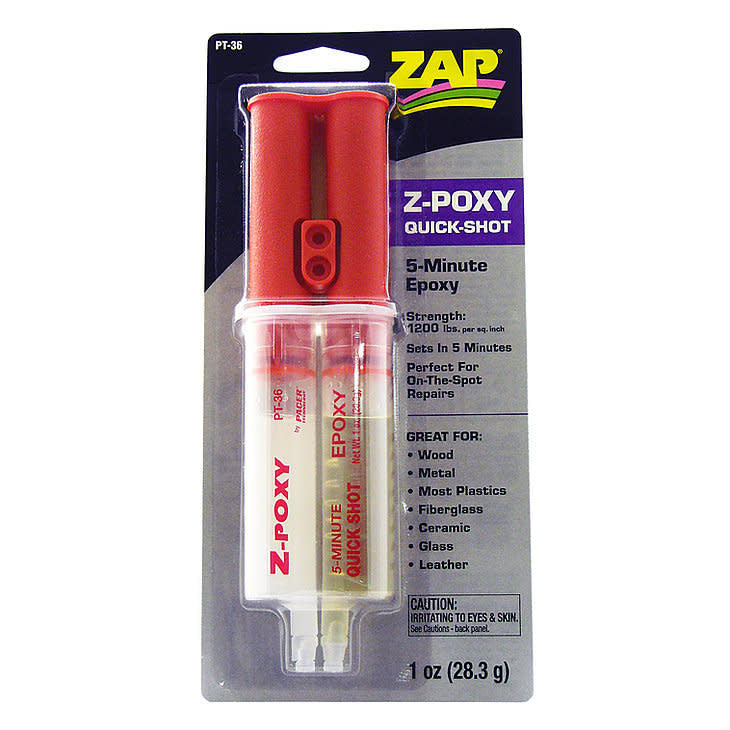 Zap-A-Gap Quick Set Epoxy - 5 Minute Cure, Clear Formula, Tough Permanent Bond, Shock and Vibration Resistant, Excellent Gap Filler