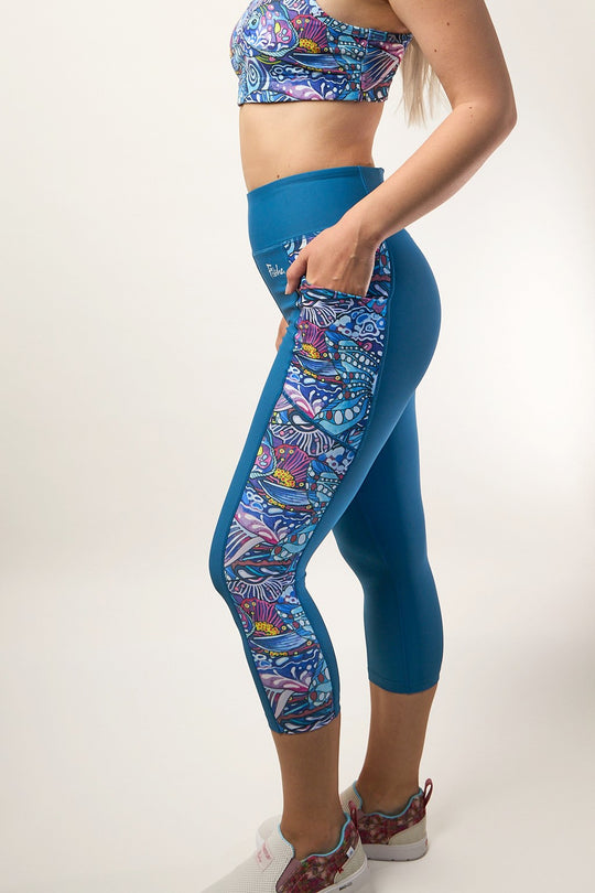 FISHE LEGGINGS - ENCHANTED GRAYLING CAPRI