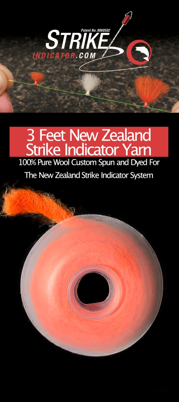 New Zealand Strike Indicator wool yarn 3' spools
