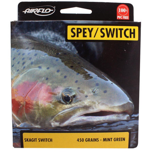 Airflo Skagit Switch 360/390/420 grain - Shorter Head for Switch Rods, Fast Action Casting, Mint Green Color, Looped Ends, Ideal for Single Hand Rod Spey Casters