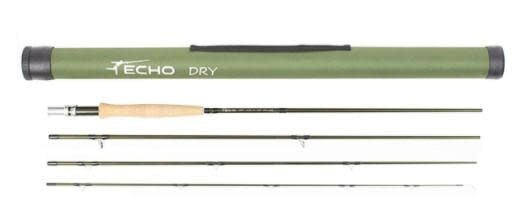 Echo DRY 9' 4wt - Travel Fly Fishing Rod with Medium Fast Action, Stainless Guides, and Carbon Fiber Reel Seat