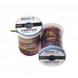 Veevus Holographic Tinsel - Strong, Colorfast Tinsel | 3 Sizes, 18 Colors