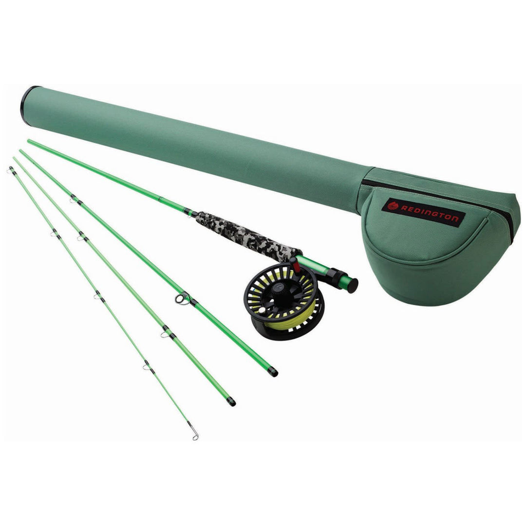 Redington 580-4 MINNOW OUTFIT W/ CROSSWATER REEL 5 WT 8'0" 4PC - Fishing Rod and Reel Combo with Manageable Action and Stopping Power